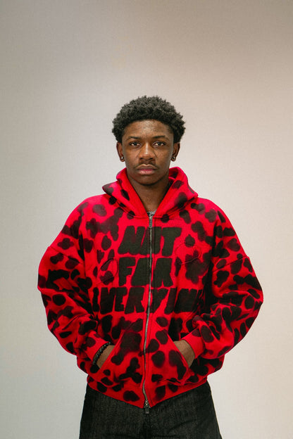 1/1 CHEETAH PRINT RED ZIPPER